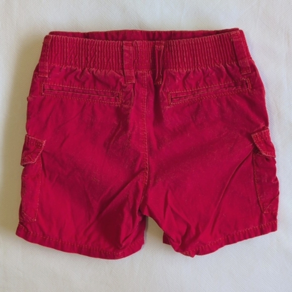 babyGap red cotton twill pull-on cargo utility shorts 12-18 months baby boy - Picture 6 of 6